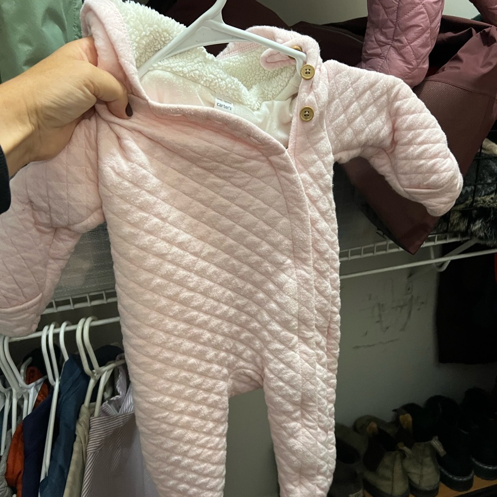 Carter's Pink Quilted snowsuit